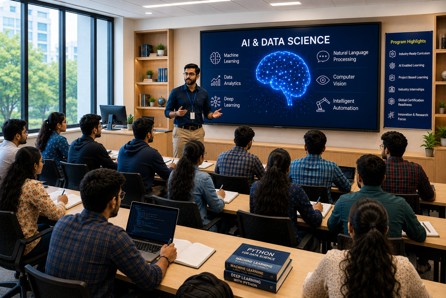 Jagadguru Kripalu University Course at a Glance - AI & Data Science Classroom